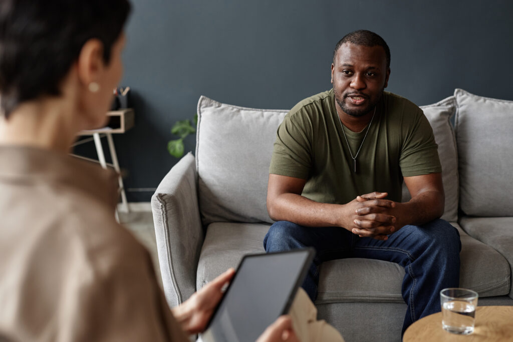 Man seeking counselling for depression in Vancouver