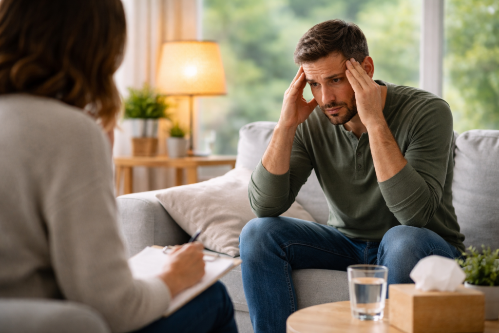 Trauma Counselling - Man Seeking Therapy